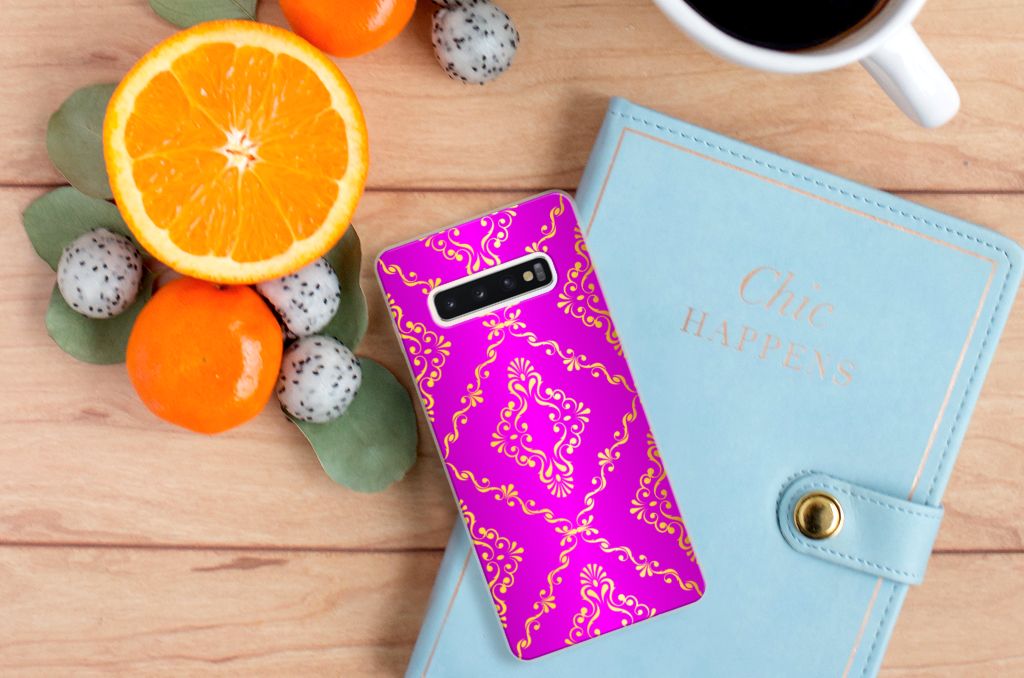 Siliconen Hoesje Samsung Galaxy S10 Plus Barok Roze