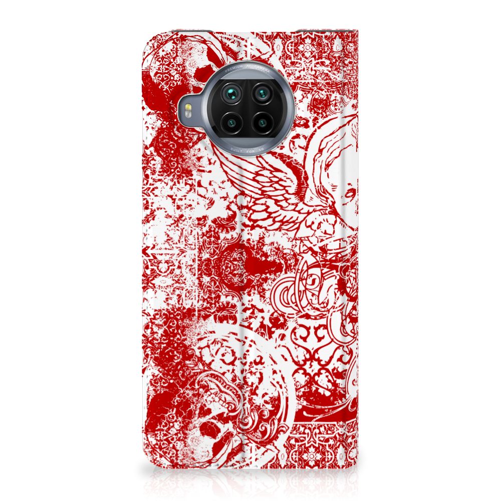 Mobiel BookCase Xiaomi Mi 10T Lite Angel Skull Rood - B2C Telecom