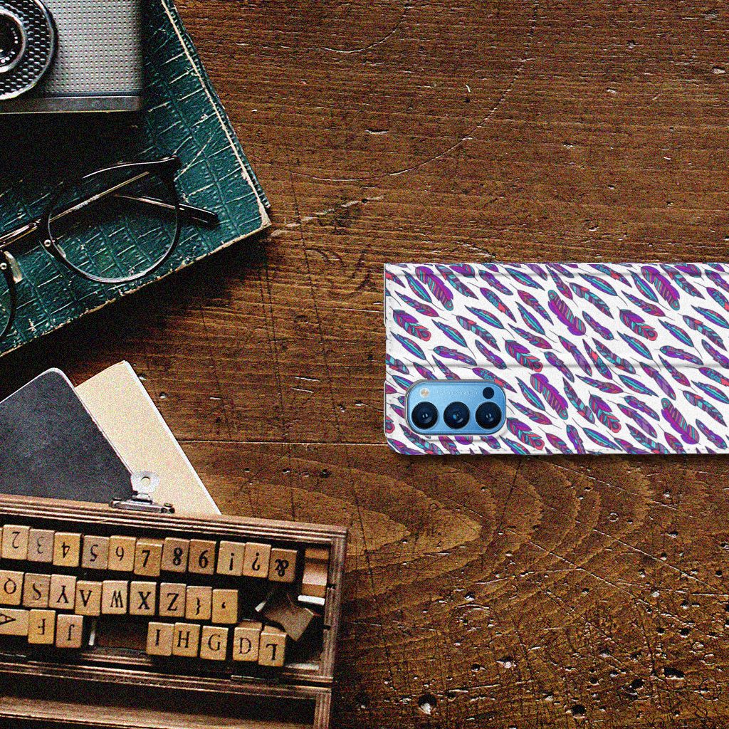 OPPO Reno4 Pro 5G Hoesje met Magneet Feathers Color - B2C Telecom