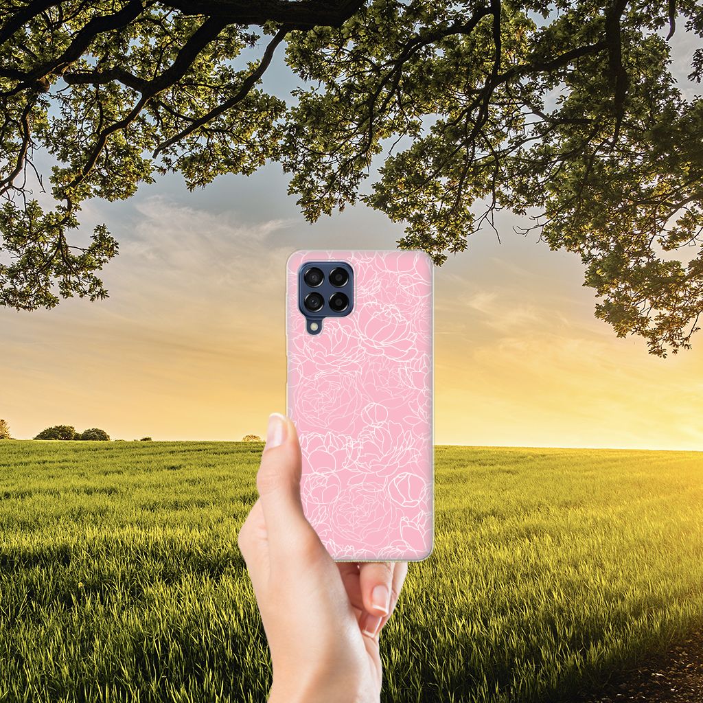 Samsung Galaxy M53 TPU Case White Flowers B2C Telecom