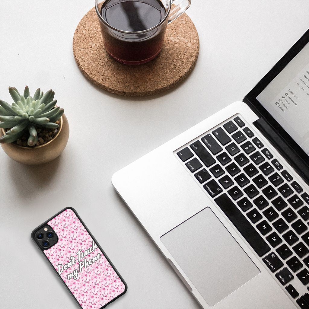 Apple iPhone 11 Pro Max TPU Hoesje Flowers Pink DTMP B2C Telecom