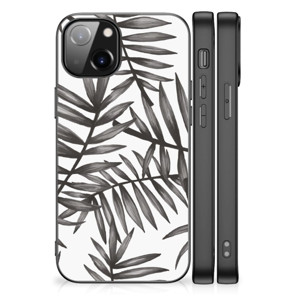 Apple iPhone 13 Bloemen Hoesje Leaves Grey B2C Telecom