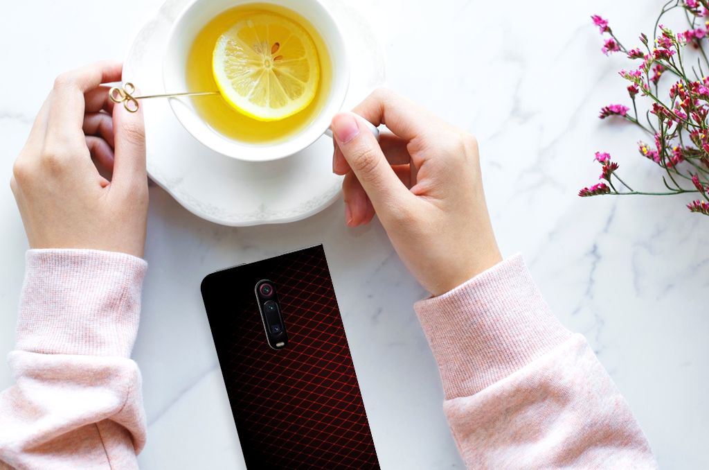 Xiaomi Redmi K20 Pro Hoesje met Magneet Geruit Rood - B2C Telecom