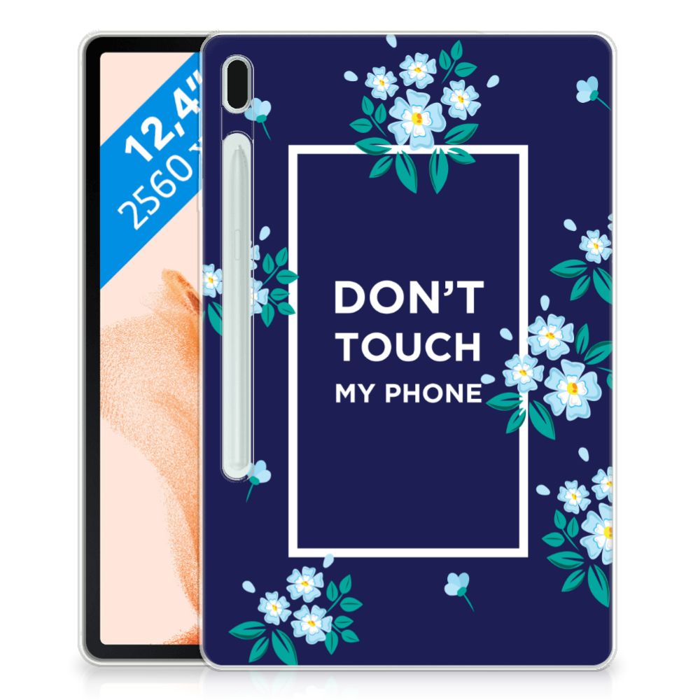 Samsung Galaxy Tab S7FE Print Case Flowers Blue DTMP - B2C Telecom