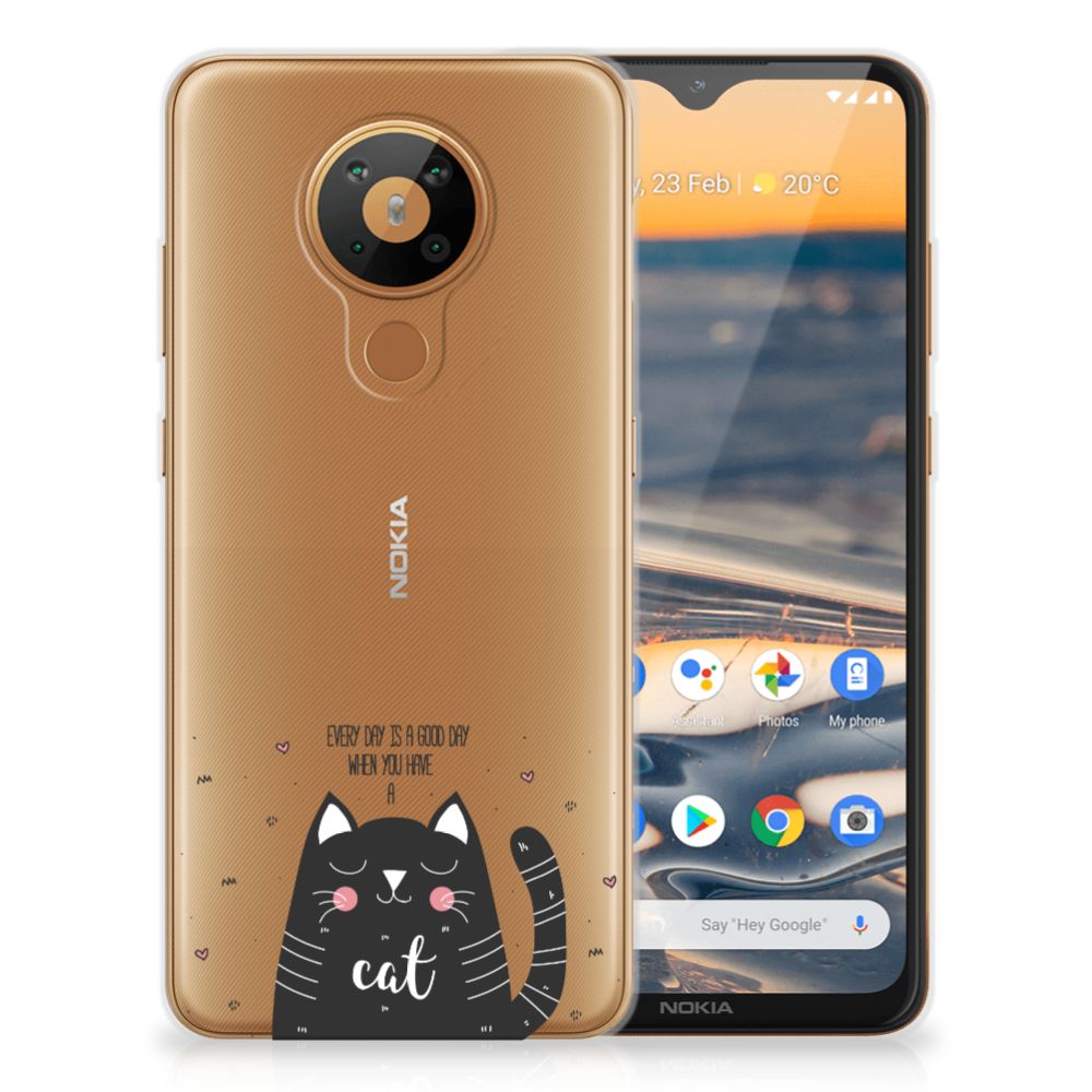 Nokia 5.3 Telefoonhoesje met Naam Cat Good Day B2C Telecom