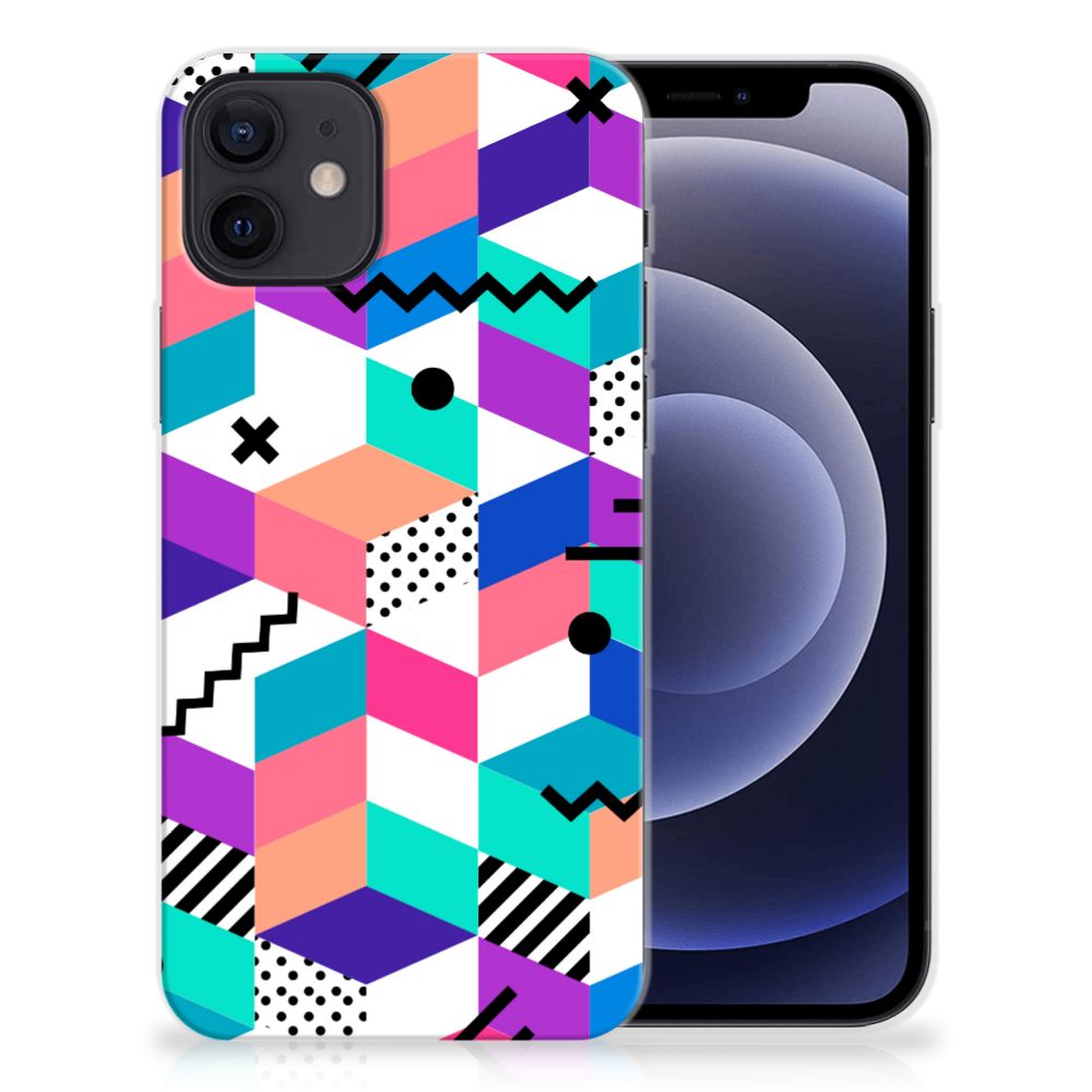 iPhone 12 | 12 Pro (6.1") TPU Hoesje Blokken Kleurrijk