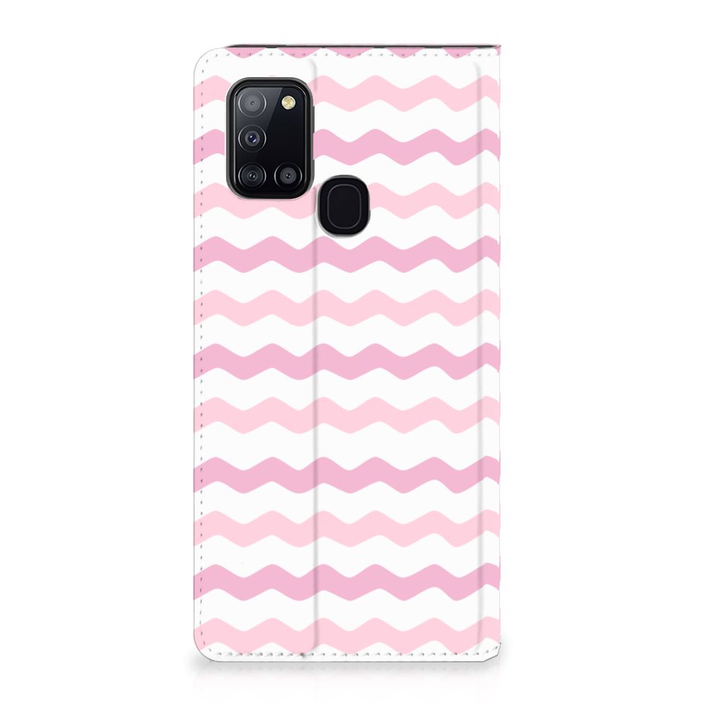 Samsung Galaxy A21s Hoesje met Magneet Waves Roze - B2C Telecom