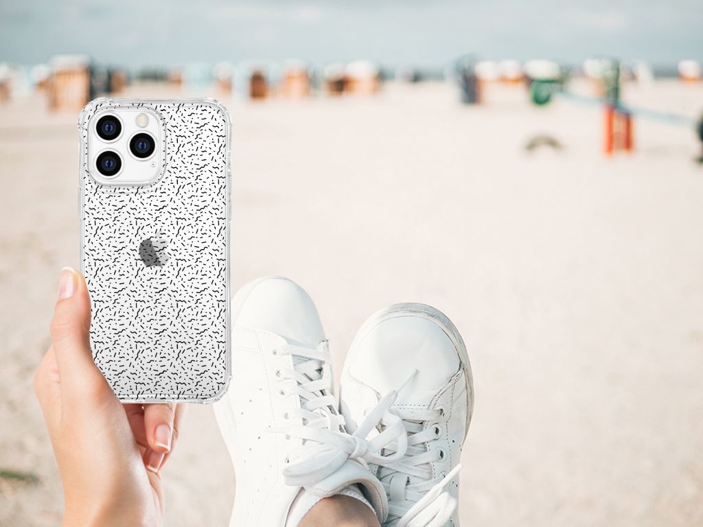 Apple iPhone 14 Pro Max Doorzichtige Silicone Hoesje Stripes Dots B2C Telecom