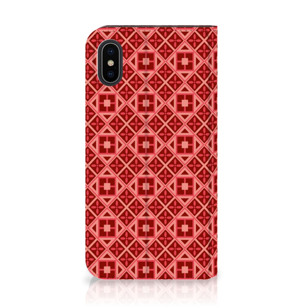 Apple iPhone X | Xs Hoesje met Magneet Batik Rood