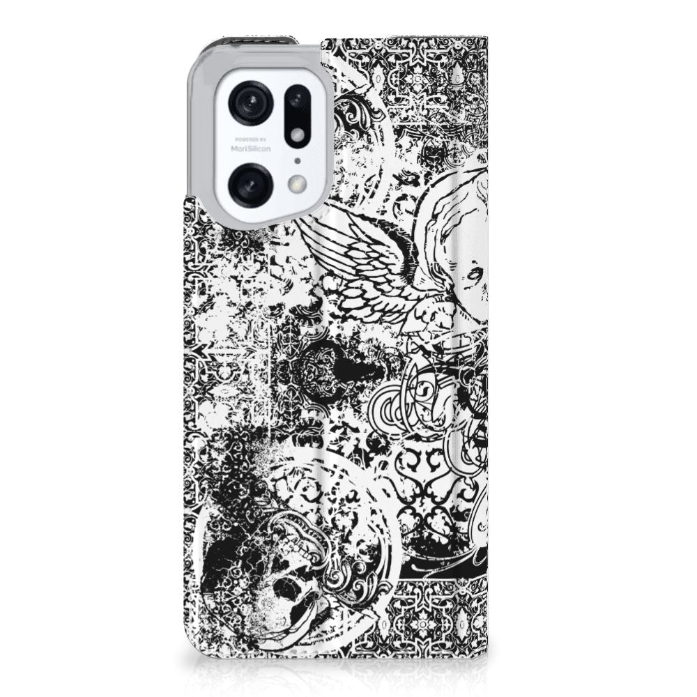 Mobiel BookCase OPPO Find X5 Pro Skulls Angel - B2C Telecom