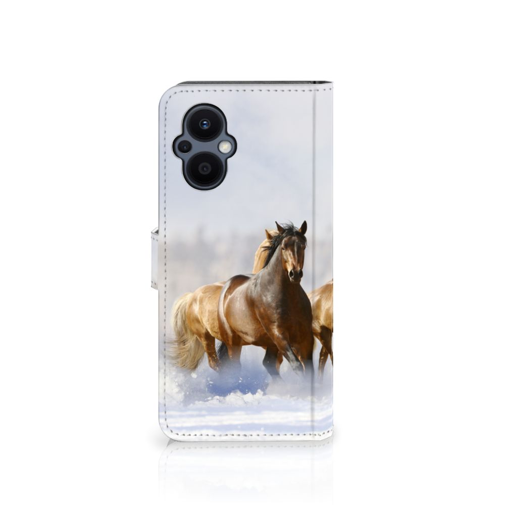 OPPO Reno 8 Lite | OnePlus Nord N20 Telefoonhoesje met Pasjes Paarden