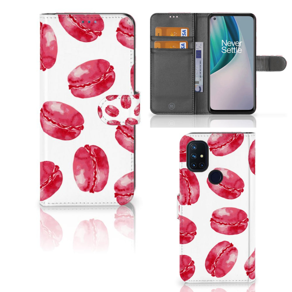 OnePlus Nord N10 Book Cover Pink Macarons