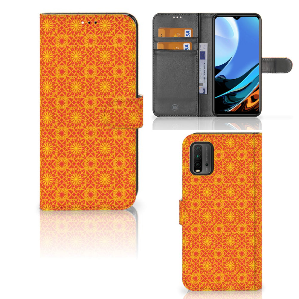 Xiaomi Redmi 9T | Poco M3 Telefoon Hoesje Batik Oranje