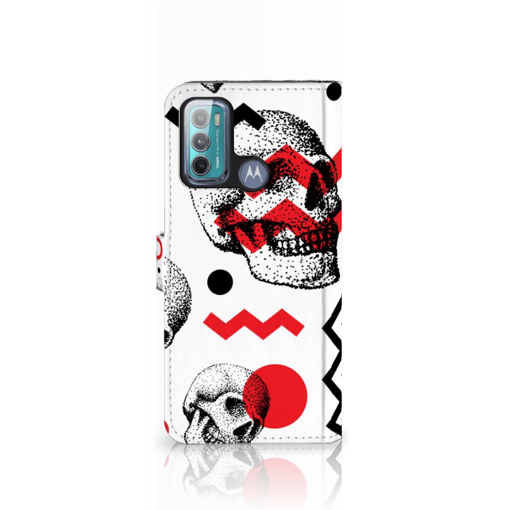 Telefoonhoesje met Naam Motorola Moto G60 Skull Red
