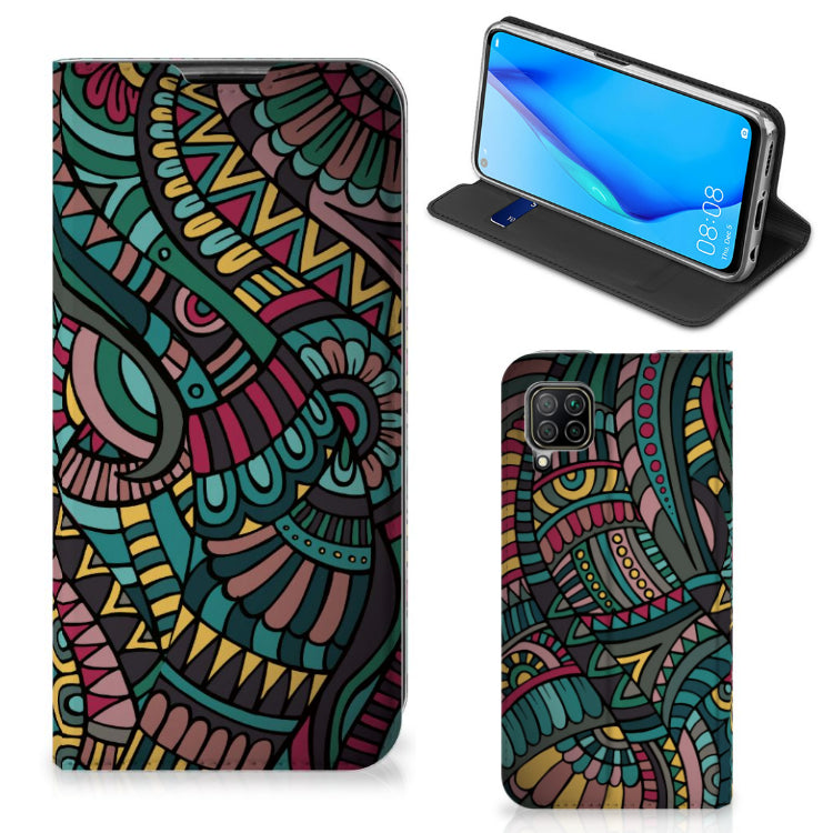 Huawei P40 Lite Hoesje met Magneet Aztec