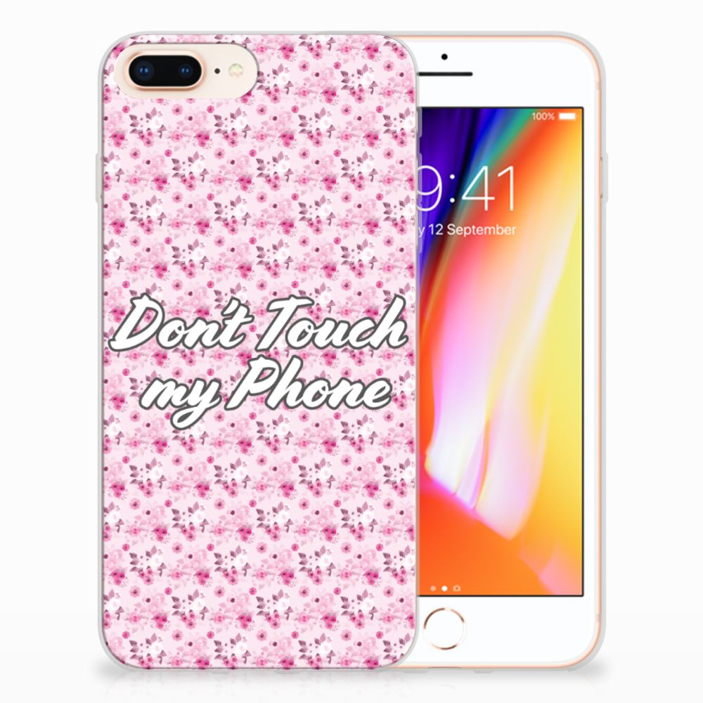 Apple iPhone 7 Plus | 8 Plus Silicone-hoesje Flowers Pink DTMP