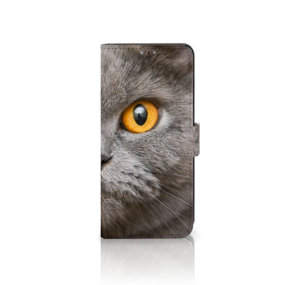 Telefoonhoesje met Pasjes Nokia G10 | G20 Britse Korthaar met close-up foto van een grijze kater.