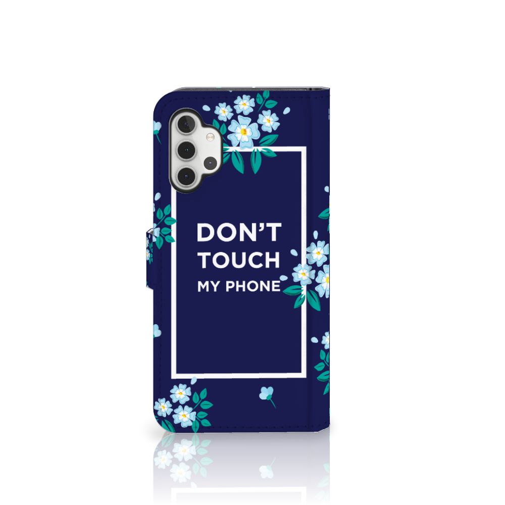 Samsung Galaxy A32 4G Portemonnee Hoesje Flowers Blue DTMP