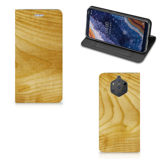 Nokia 9 PureView Book Wallet Case Licht Hout