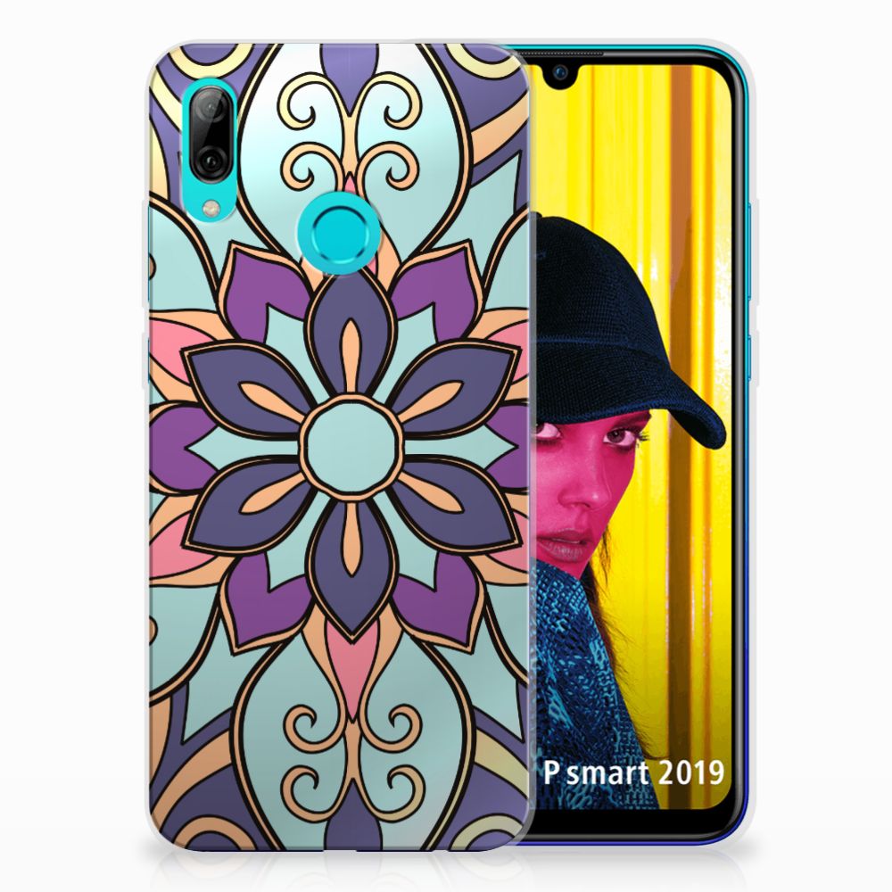 Huawei P Smart 2019 TPU Case Purple Flower