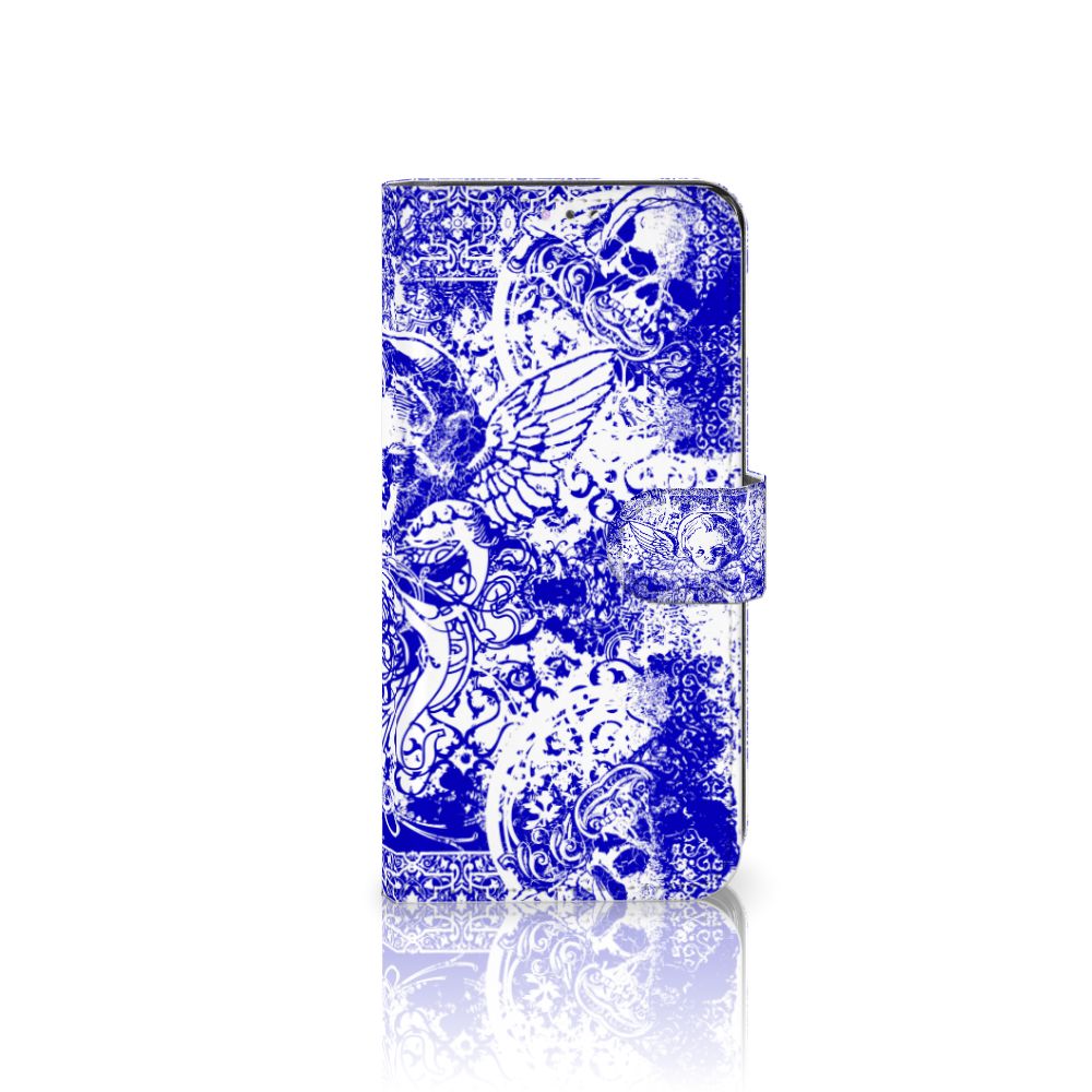 Telefoonhoesje met Naam Samsung Galaxy A32 4G Angel Skull Blauw