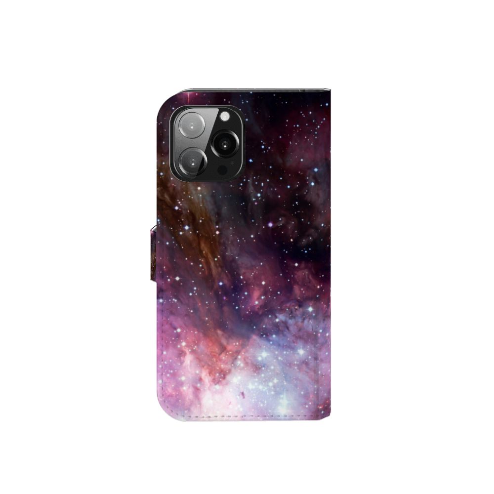 Book Case voor iPhone 13 Pro Max Galaxy met een prachtig sterrenstelsel design 🌌.