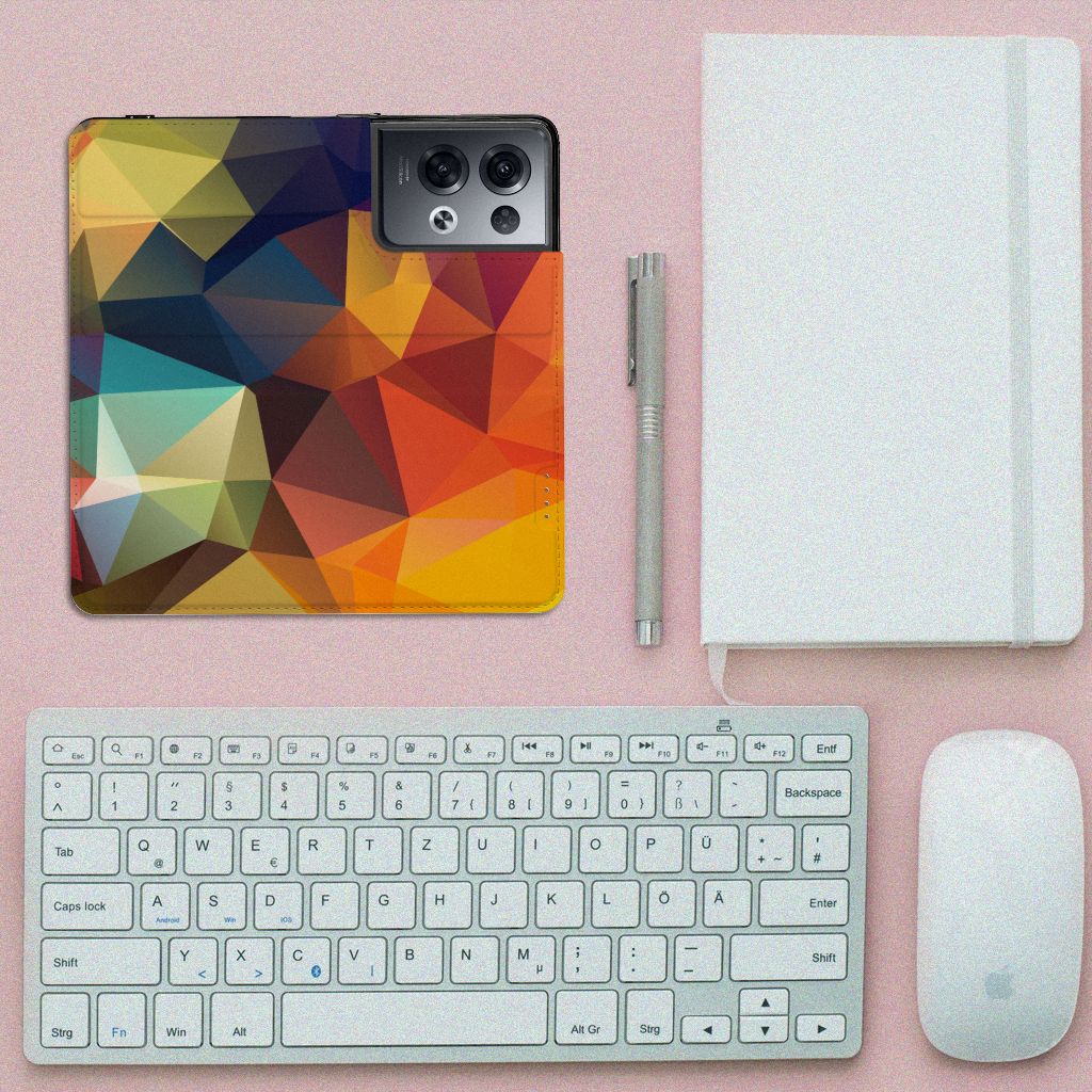 OPPO Reno8 Pro Stand Case Polygon Color - B2C Telecom