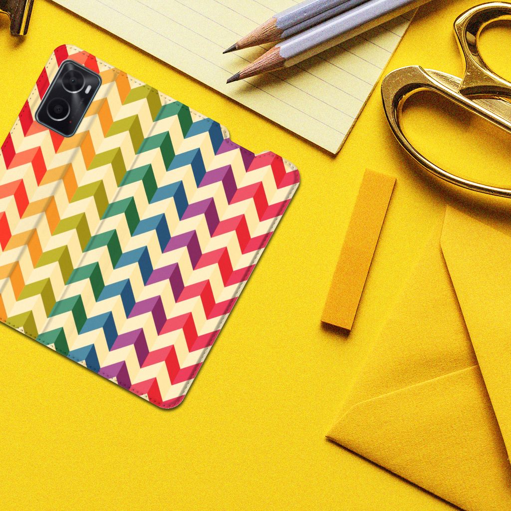 OPPO A96 | A76 Hoesje met Magneet Zigzag Multi Color - B2C Telecom