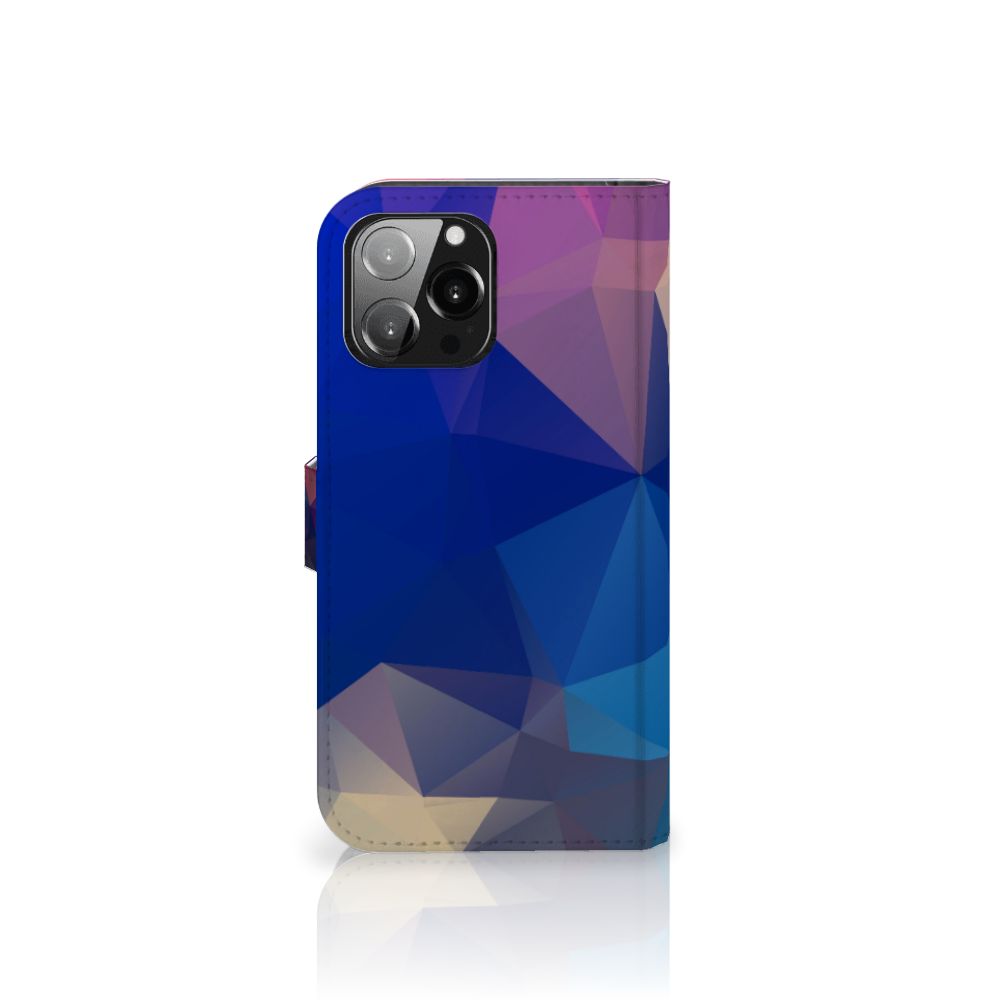 iPhone 13 Pro Max Book Case Polygon Dark