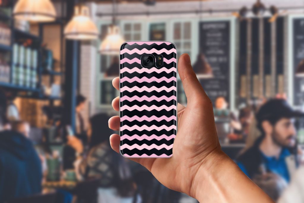 Samsung Galaxy S7 TPU bumper Waves Roze