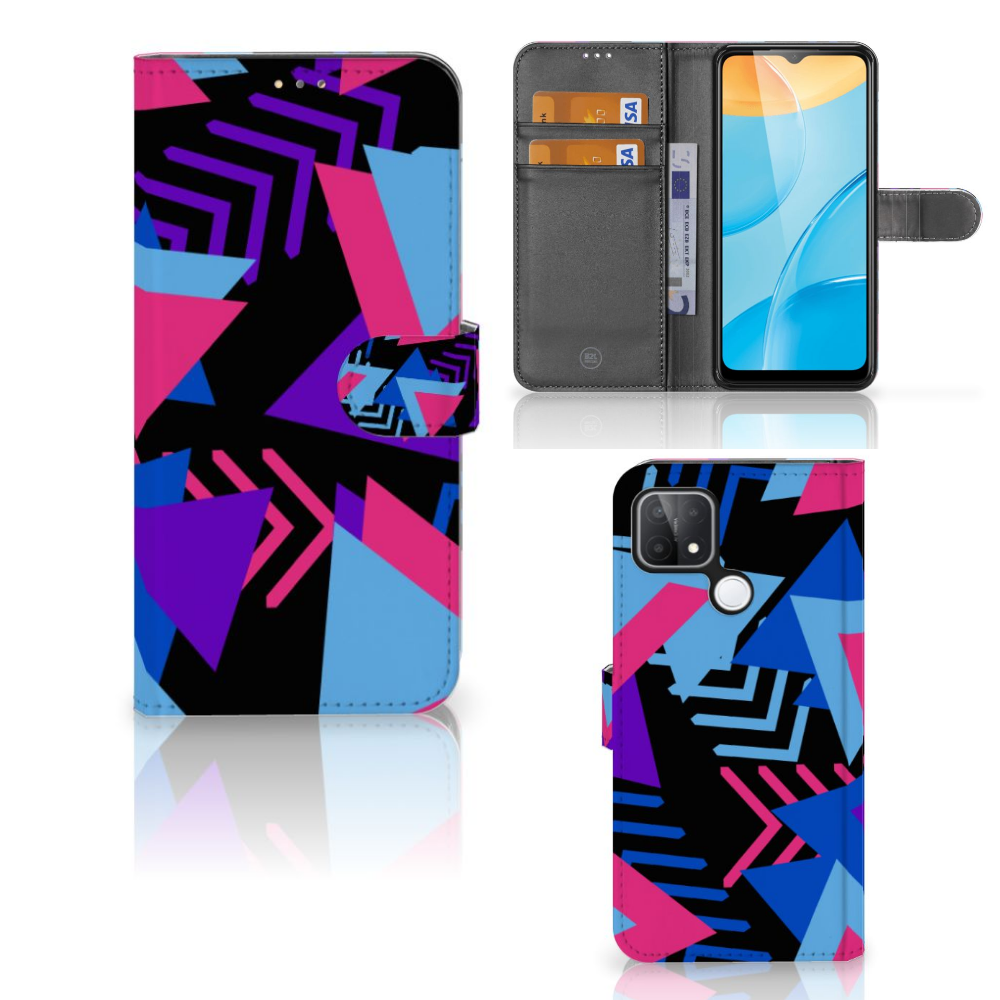 OPPO A15 Book Case Funky Triangle