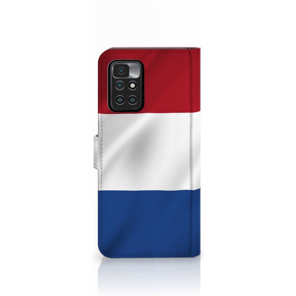 Xiaomi Redmi 10 Bookstyle Case Nederlandse Vlag met artistieke weergave van de Nederlandse vlag.