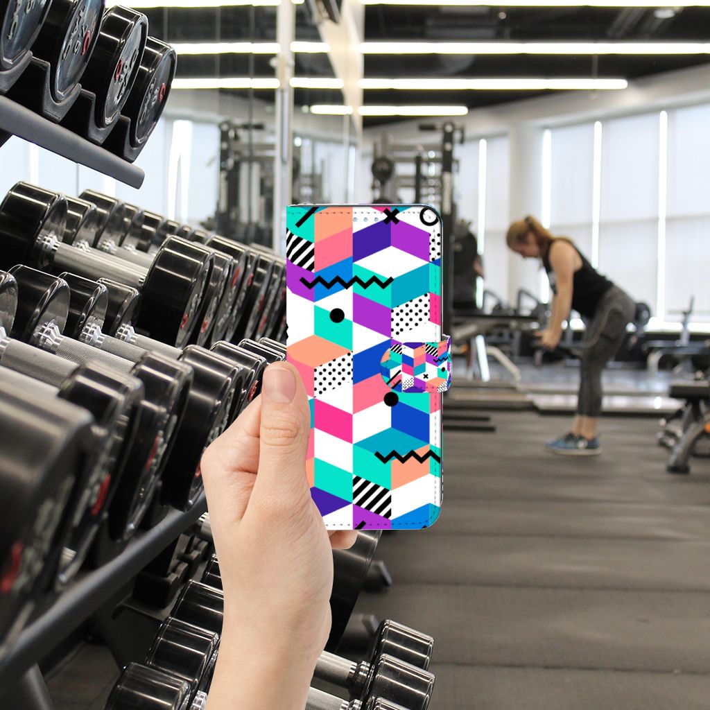 Samsung Galaxy A21s Book Case Blokken Kleurrijk