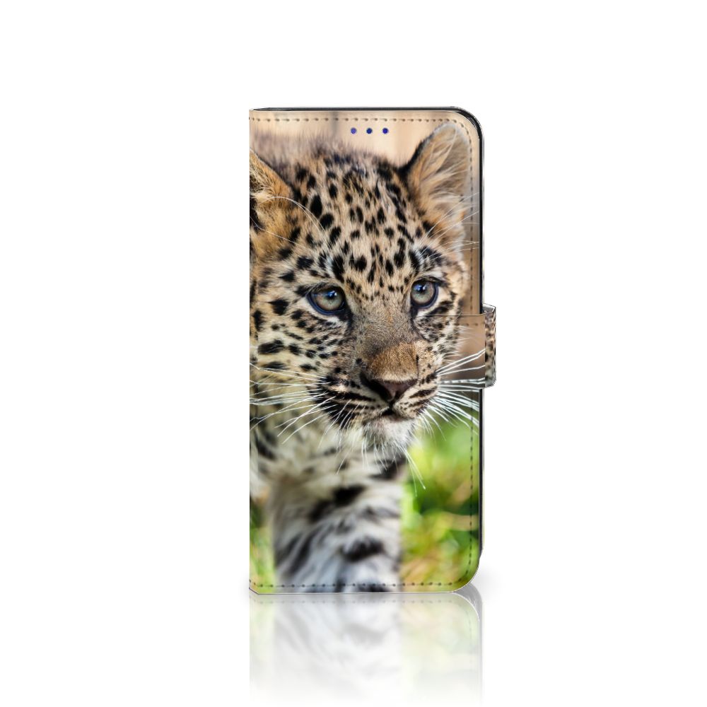 OPPO Find X5 Telefoonhoesje met Pasjes Baby Luipaard