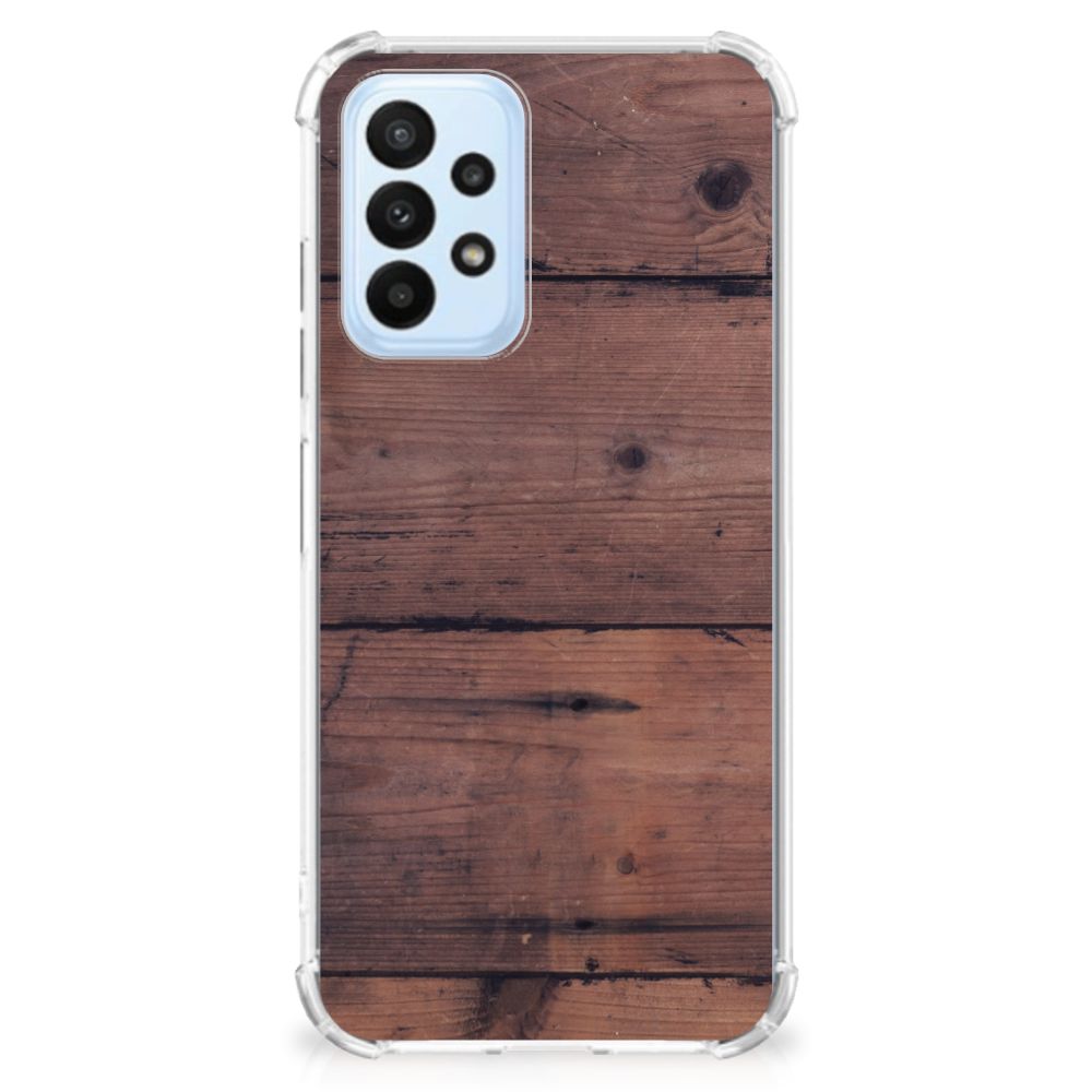 Samsung Galaxy A23 Stevig Telefoonhoesje Old Wood - B2C Telecom