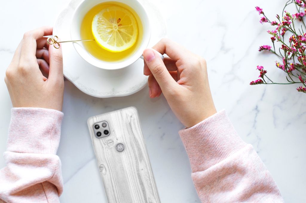 Motorola Moto G 5G Bumper Hoesje White Wood B2C Telecom