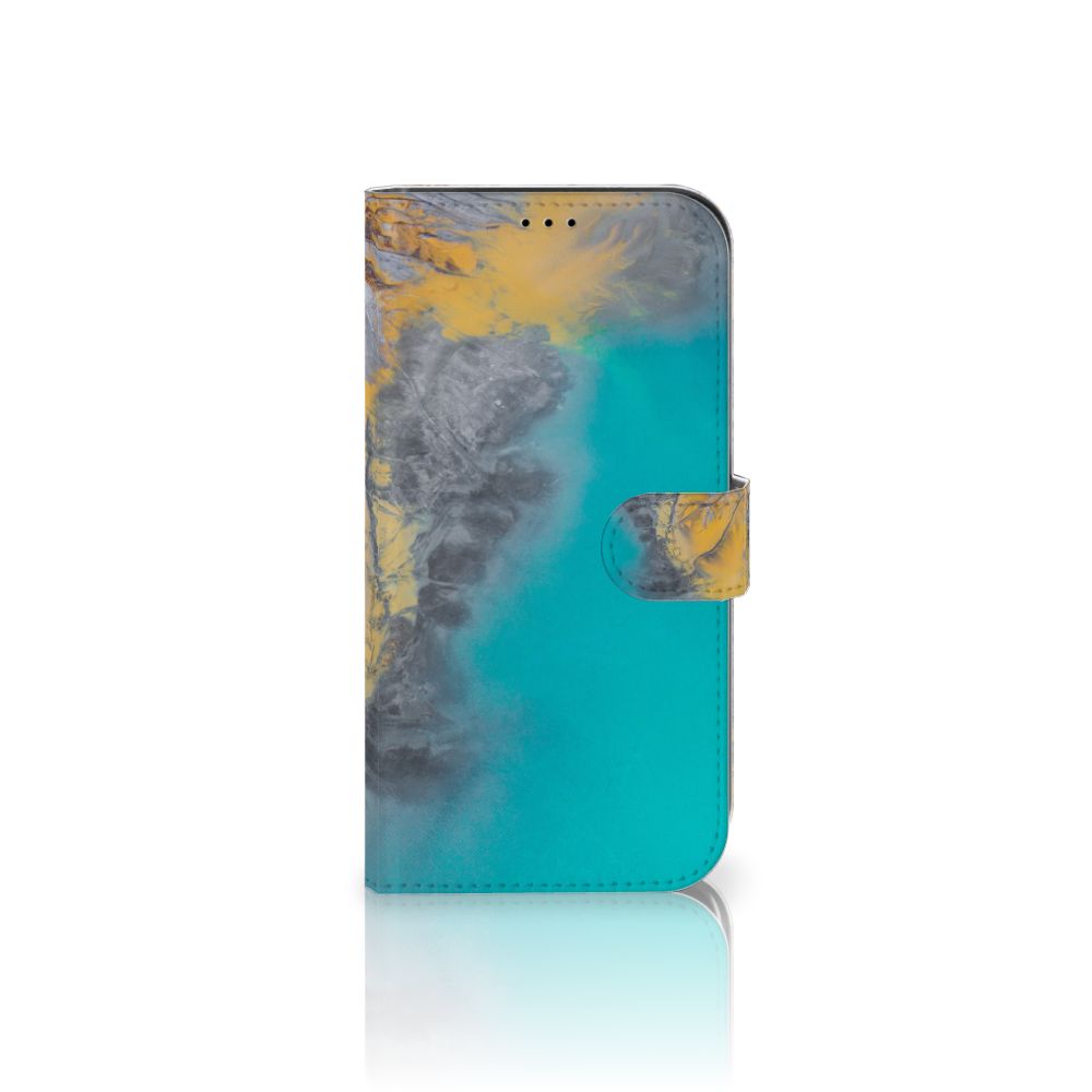 iPhone 13 Pro Max Bookcase Marble Blue Gold