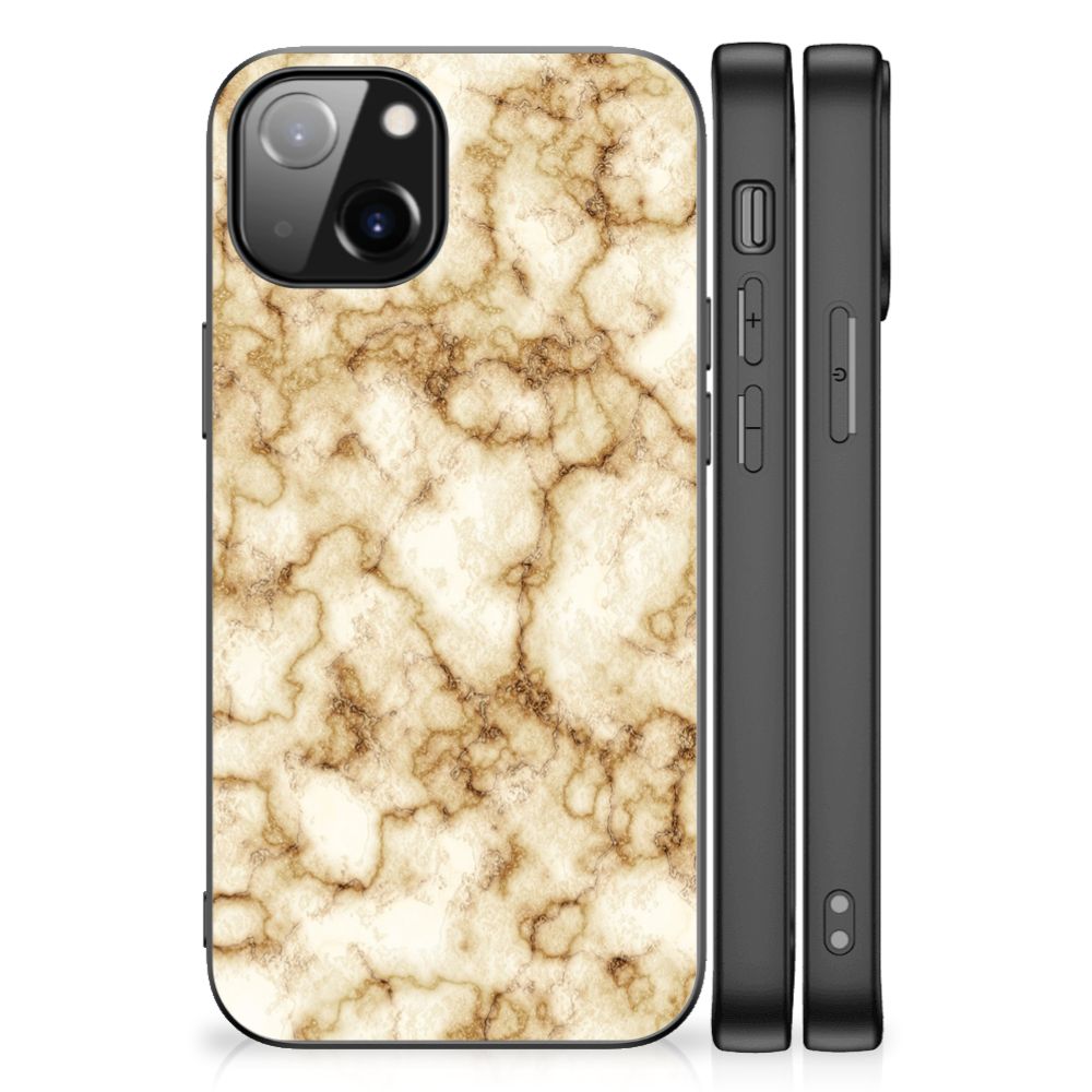 Apple iPhone 13 Marmeren Print Telefoonhoesje Marmer Goud B2C Telecom