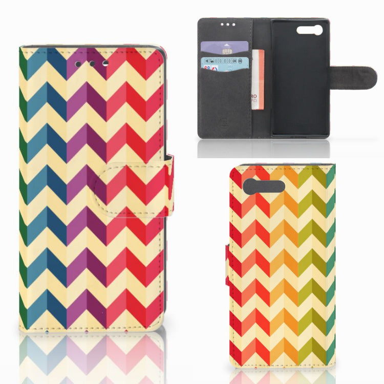 Sony Xperia X Compact Telefoon Hoesje Zigzag Multi Color