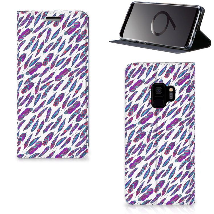 Samsung Galaxy S9 Hoesje met Magneet Feathers Color