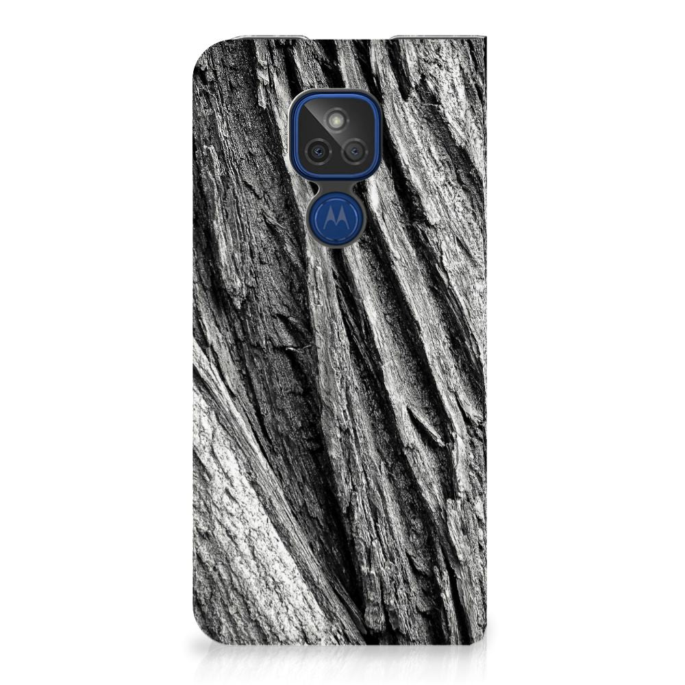 Book Wallet Case Motorola Moto G9 Play Boomschors Grijs - B2C Telecom
