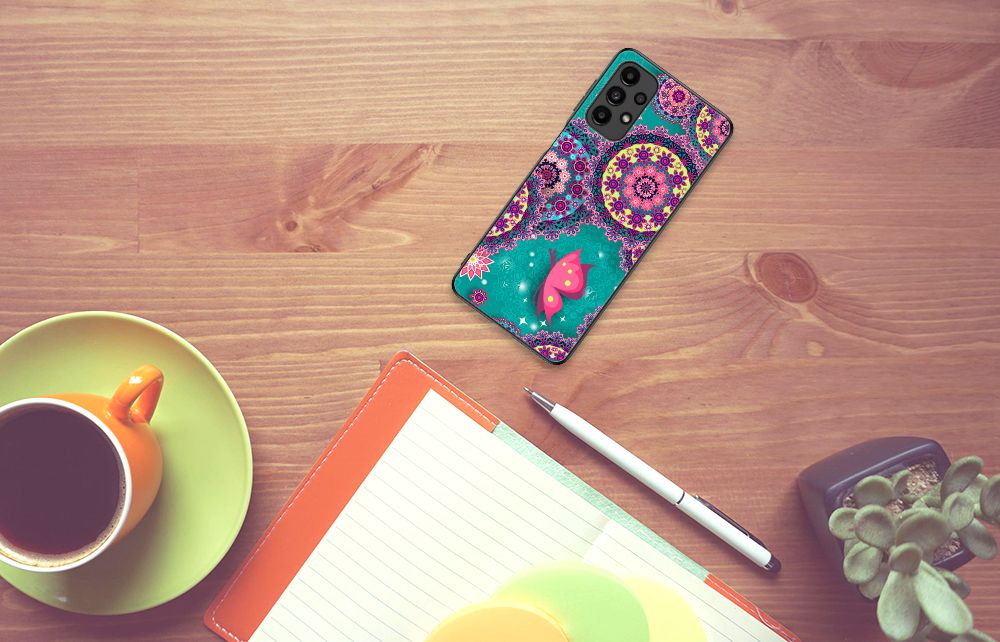Samsung Galaxy A13 4G Leuk Telefoonhoesje Cirkels en Vlinders B2C Telecom