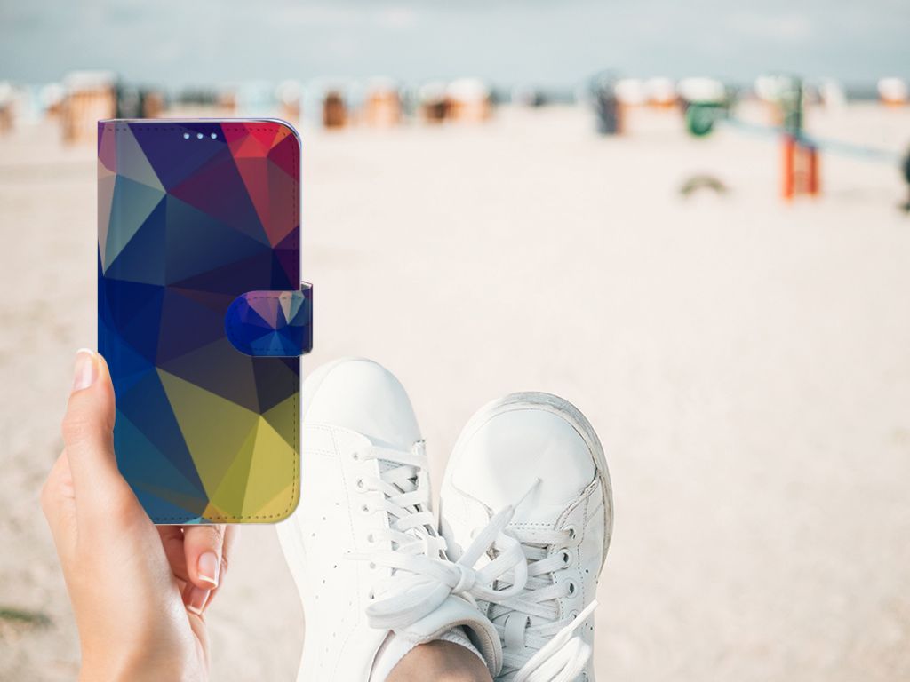 Huawei P40 Lite Book Case Polygon Dark