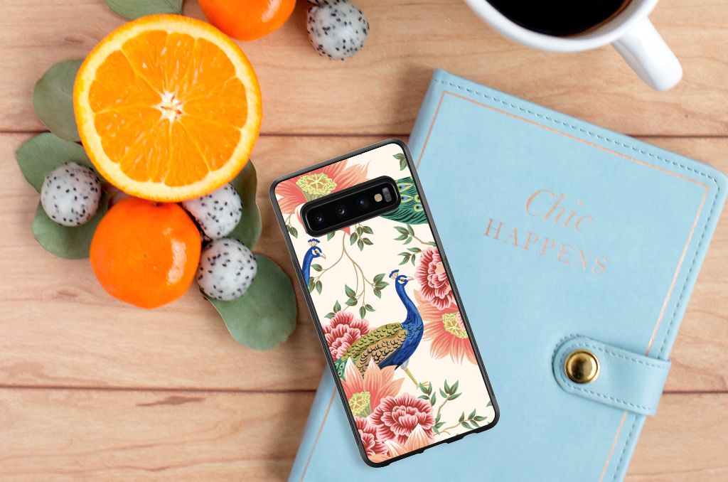 Back Cover voor Samsung Galaxy S10+ Pink Peacock B2C Telecom