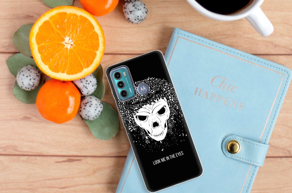 Silicone Back Case Motorola Moto G60 Skull Hair B2C Telecom