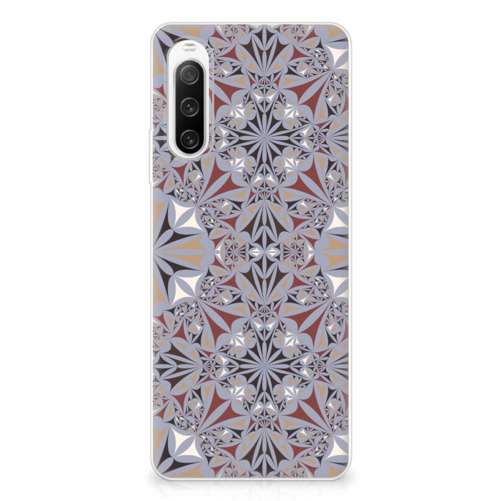 Sony Xperia 10 IV TPU Siliconen Hoesje Flower Tiles