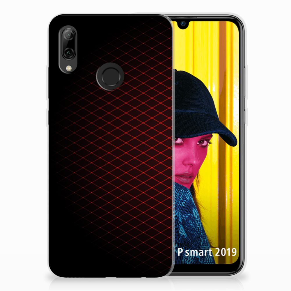 Huawei P Smart 2019 TPU bumper Geruit Rood