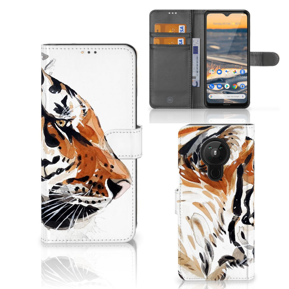 Hoesje Nokia 5.3 Watercolor Tiger
