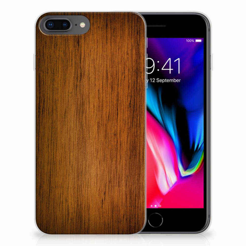 Apple iPhone 7 Plus | 8 Plus Bumper Hoesje Donker Hout