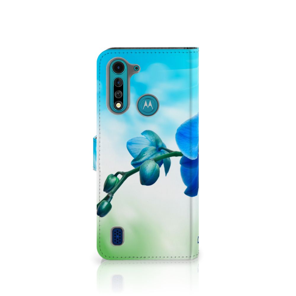 Motorola G8 Power Lite Hoesje Orchidee Blauw - Cadeau voor je Moeder